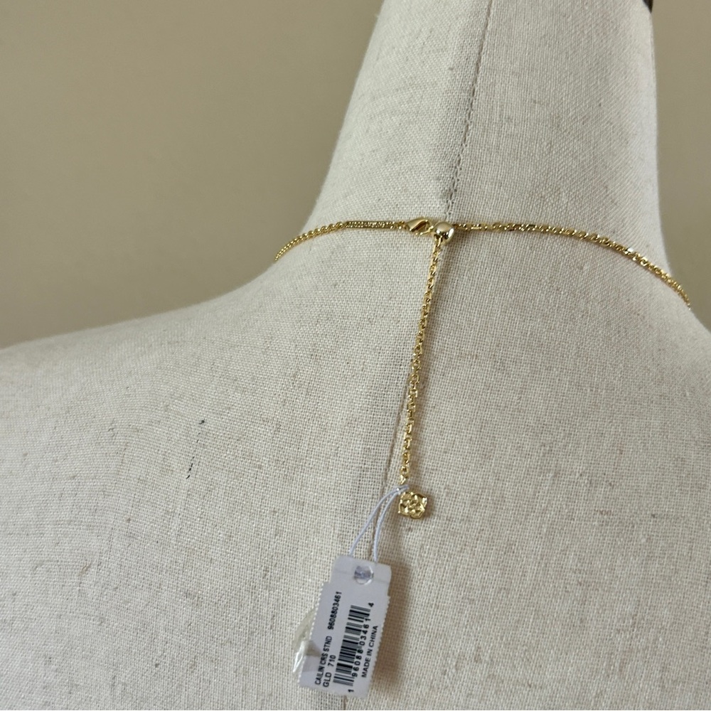 Kendra Scott Cailyn Crystal Strand Necklace in Gold & White CZ NWT - Picture 5 of 9